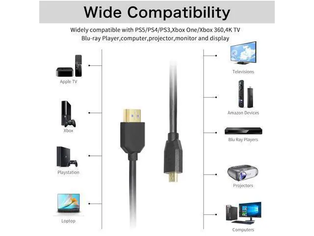 Alt view image 3 of 7 - Micro HDMI to HDMI Cable Coiled 8K HDMI 2.1 Telescopic Cable High Speed Cable Support 120Hz 48Gbps Dynamic HDR for Digital Cameras (Straight)
