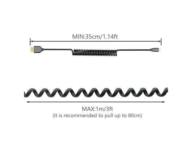 Alt view image 5 of 7 - Micro HDMI to HDMI Cable Coiled 8K HDMI 2.1 Telescopic Cable High Speed Cable Support 120Hz 48Gbps Dynamic HDR for Digital Cameras (Straight)