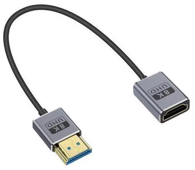 Main image of Coaxial 8K HDMI Extension Cable 1 Foot/30cm, Ultra Thin HDMI Male to Female Cord, Short HDMI Cable Ultra High Speed 48Gbps Bandwidths Support 8K@60Hz, 4K@240Hz for GH5S, PS5,PC