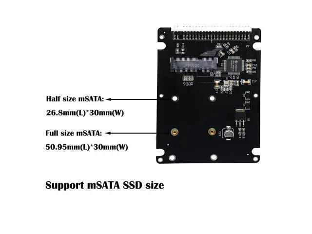 Alt view image 2 of 6 - MSATA Mini PCI-E SSD to 2.5 Inch IDE 44Pin Enclosure Adapter, Black for Notebook LaptopDesktop Computer and More