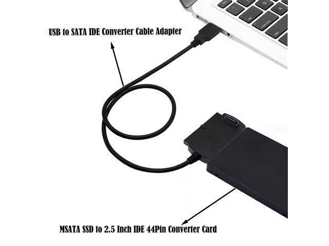 Alt view image 5 of 6 - MSATA Mini PCI-E SSD to 2.5 Inch IDE 44Pin Enclosure Adapter, Black for Notebook LaptopDesktop Computer and More