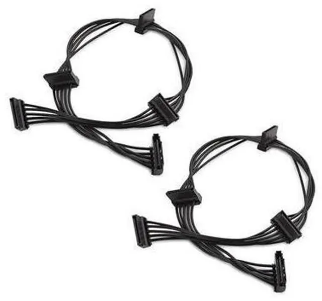 Main image of 2Pack 15 Pin SATA to 4 SATA Power Splitter 18 Inches