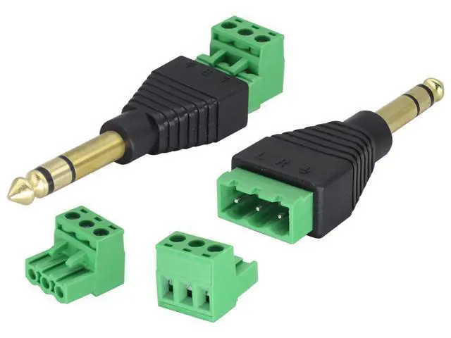 Alt view image 3 of 7 - (1/4" TRS Audio Screw Terminal Block Adapter, 6.35mm Male to 3 Pin/Way Female Bolt Screw Terminals Jack,6.35 mm DIY Audio Solderless Connector for Electric Bass,Amplifier/Amp,etc(5 Pack)