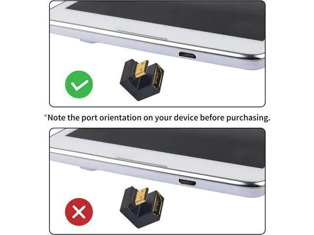 Alt view image 4 of 7 - 180 Degree Mini HDMI to HDMI Adapter (Up Angle) 8K@60Hz, 4K @60Hz, 48Gbps, U-Shaped Extension Adapter Converter for Portable Display Monitor Accessories 2 Pack