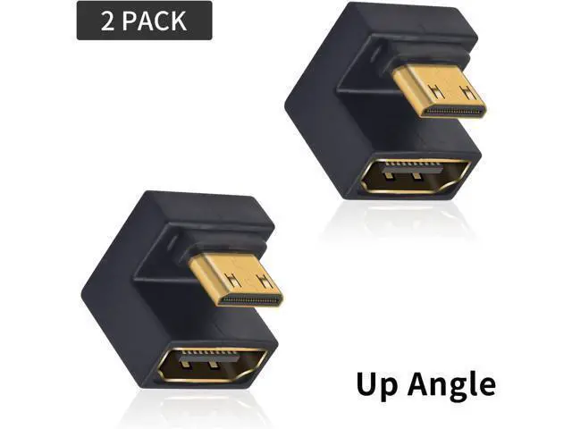 Alt view image 7 of 7 - 180 Degree Mini HDMI to HDMI Adapter (Up Angle) 8K@60Hz, 4K @60Hz, 48Gbps, U-Shaped Extension Adapter Converter for Portable Display Monitor Accessories 2 Pack
