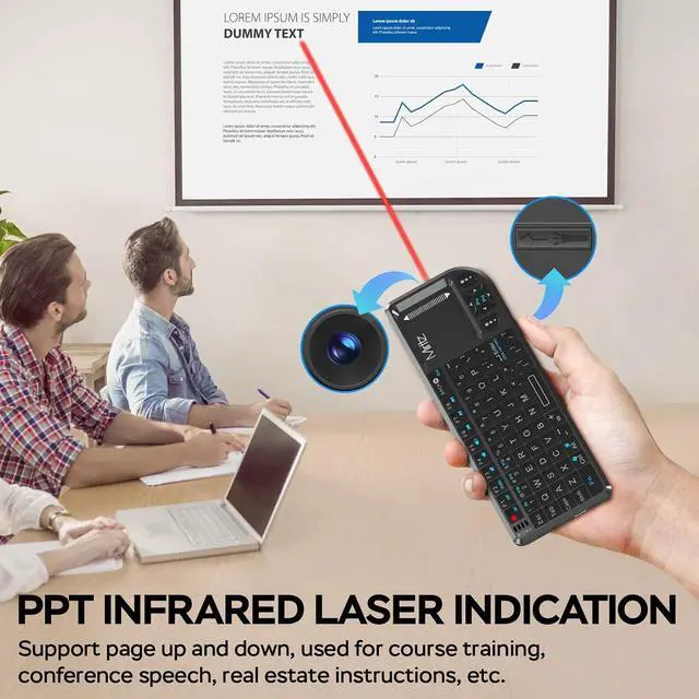 Alt view image 4 of 7 - Mini Wireless Keyboard, 2.4G + Bluetooth , Rechargeable& Portable Keyboard | 7-Color Backlit, for PC, TV, Steam Deck, Fire TV Stick, Raspberry Pi and More, Field Service, IT Technicians.
