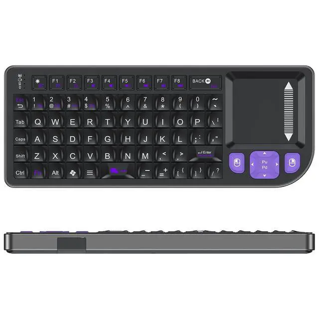Alt view image 2 of 7 - 2 Pack Mini Wireless Keyboard - Black + Orange, Ultra-Slim Rechargeable Combo for Laptop, PC, Smart TV, Office & Home
