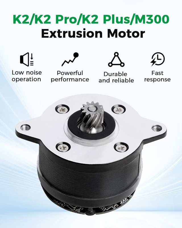Alt view image 3 of 7 - Creality Official K2 Plus Extruder Motor, K2 Circular Stepper Motor, K2 Pro Axis Stepper Motor with 12 Teeth Round Shaft & Cable, Replacement Part for K2/K2 Pro/K2 Plus 3D Printers