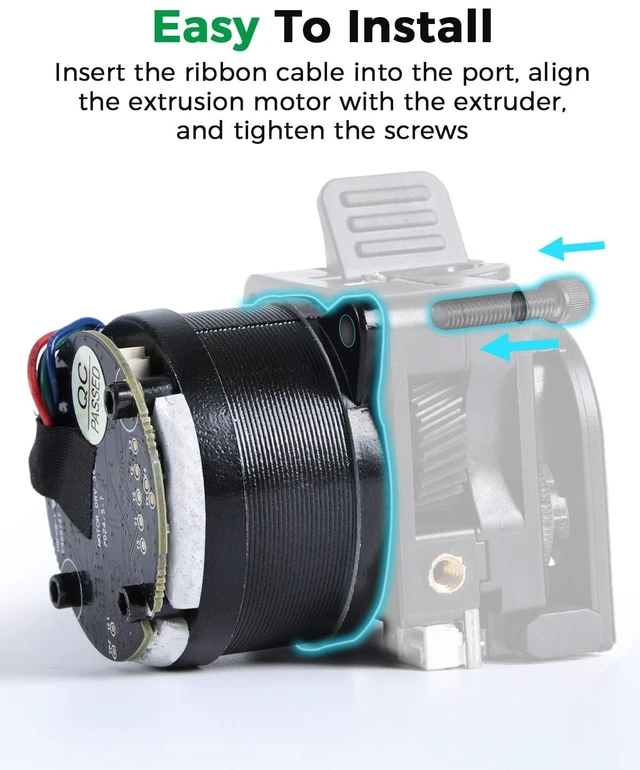 Alt view image 7 of 7 - Creality Official K2 Plus Extruder Motor, K2 Circular Stepper Motor, K2 Pro Axis Stepper Motor with 12 Teeth Round Shaft & Cable, Replacement Part for K2/K2 Pro/K2 Plus 3D Printers