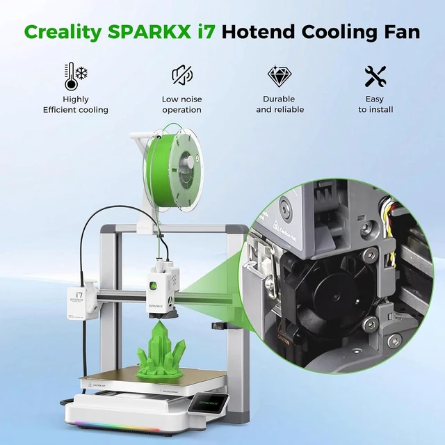 Alt view image 2 of 7 - Creality Official SPARKX i7 Hotend Cooling Fan, Original i7 3010 Axial Cooling Fan with 2-Pin Connector, Hotend Temperature Control for SPARKX i7 Printer, 3D Printer Hotend Cooling Replacement