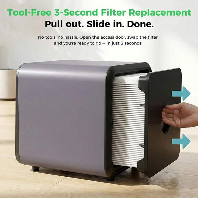 Alt view image 6 of 7 - Creality Falcon AP1 Mini Smart Smoke Purifier, 360° Full-circle Purification, 99% Purification Rate, Real-Time PM2.5 Monitoring, WiFi/App Control, 55W IOT-Connected Fume Extractor for Laser Engraver