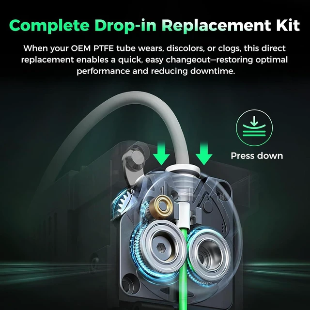 Alt view image 6 of 7 - Creality Official K2 Plus PTFE Tube and Pneumatic Connector, Original Bowden Tubing Kit, with QuickFit Fittings, Replacement Accessory for Creality K2 Plus 3D Printer
