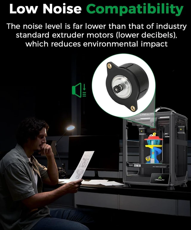 Alt view image 5 of 7 - Creality Official K2 SE Extruder Stepper Motor, 36-20_E Axis Motor, High-Torquer with 12-Tooth Gear Silent Operation, Original Replacement Part for K2 SE 3D Printer