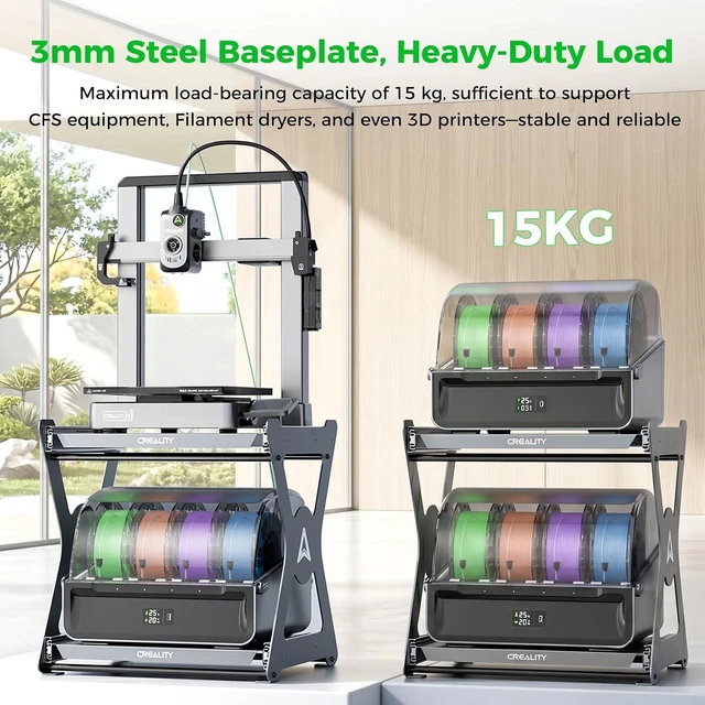 Alt view image 4 of 7 - Creality Official CFS Workstand, CFS Stand, Space-Saving Quick-Storage, Dual-Tier Pull-Out Shelves, 15kg Max Load, Metal Soft-Close Slides, Anodized Aluminum Finish, Holds Printers, Dry Boxes & CFS