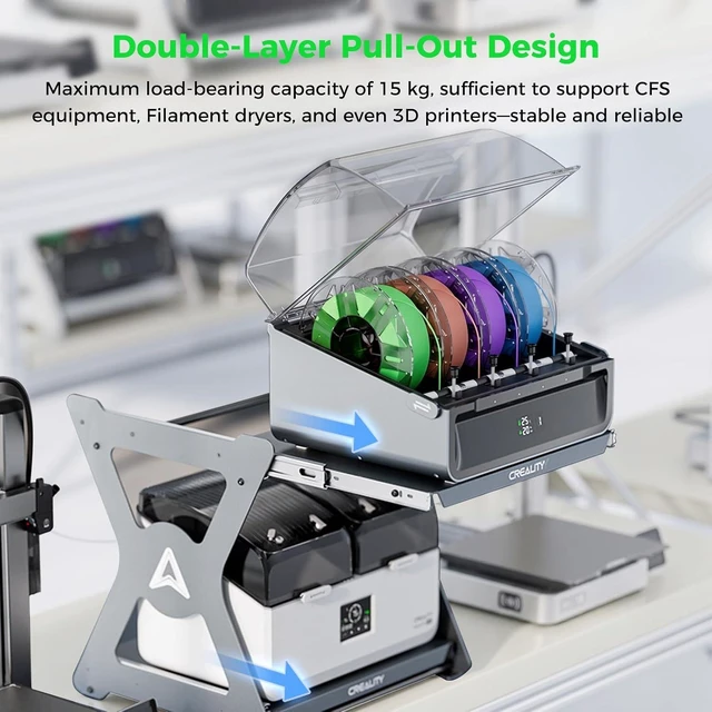 Alt view image 5 of 7 - 2026 Creality CFS 16 Color Automatic Filament System Bundle with Anodized Dual-Layer CFS Workstand, Max 15KG Load Capacity for K1/K2/K1 MAX/K1 SE/K1C/Hi