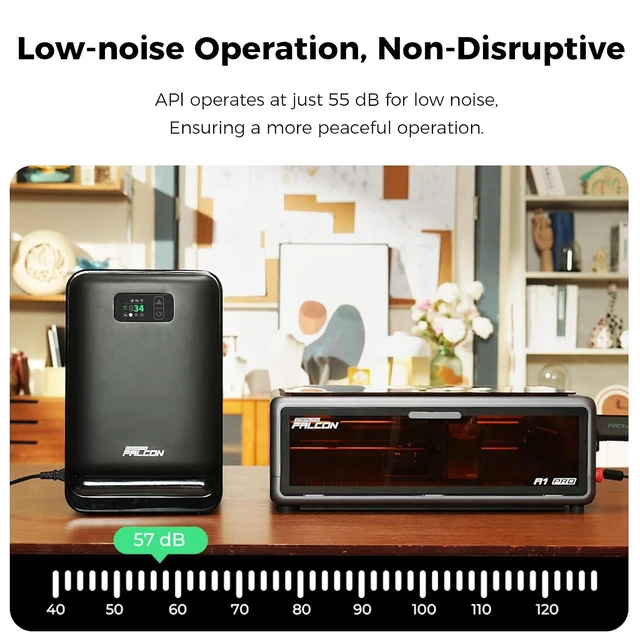 Alt view image 6 of 7 - Creality Falcon AP1 Smart Smoke Purifier, 360° Full-circle Purification, 99% Purification Rate, Real-Time PM2.5 Monitoring, WiFi/App Control, 150W IOT-Connected Fume Extractor for Most Laser Engraver