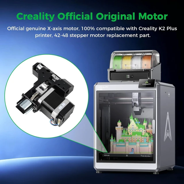 Alt view image 7 of 7 - Creality Official K2 Plus X-Axis Motor Kit, Original 42-48 Stepper Motor, FOC ClosedLoop StepServo Complete Assembly, PreAssembled OEM Replacement for Creality K2 Plus 3D Printer