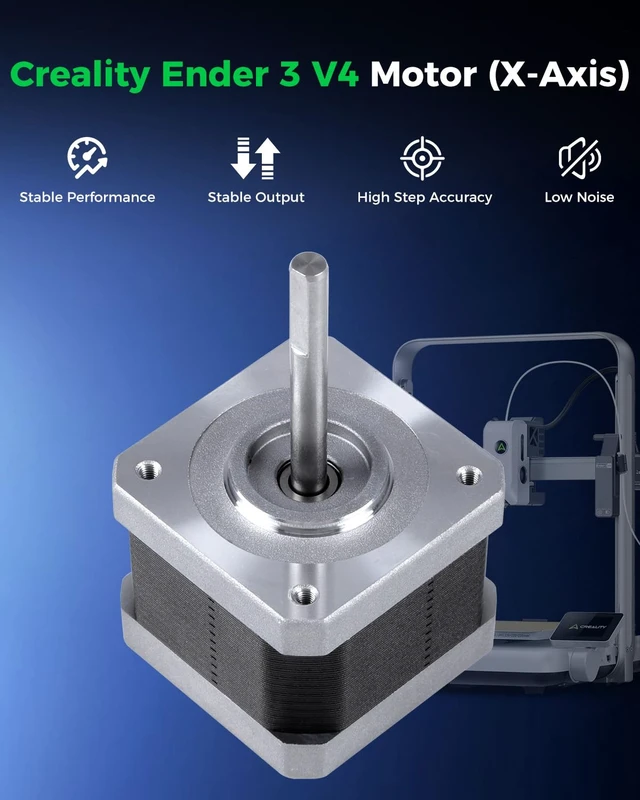 Alt view image 3 of 7 - Creality Official Ender-3 V4 X-Axis Motor, Original Replacement 42-40 Stepper Motor with Long Shaft, High Torque for Smooth Motion Control, 3D Printer Motor for Ender 3 V4