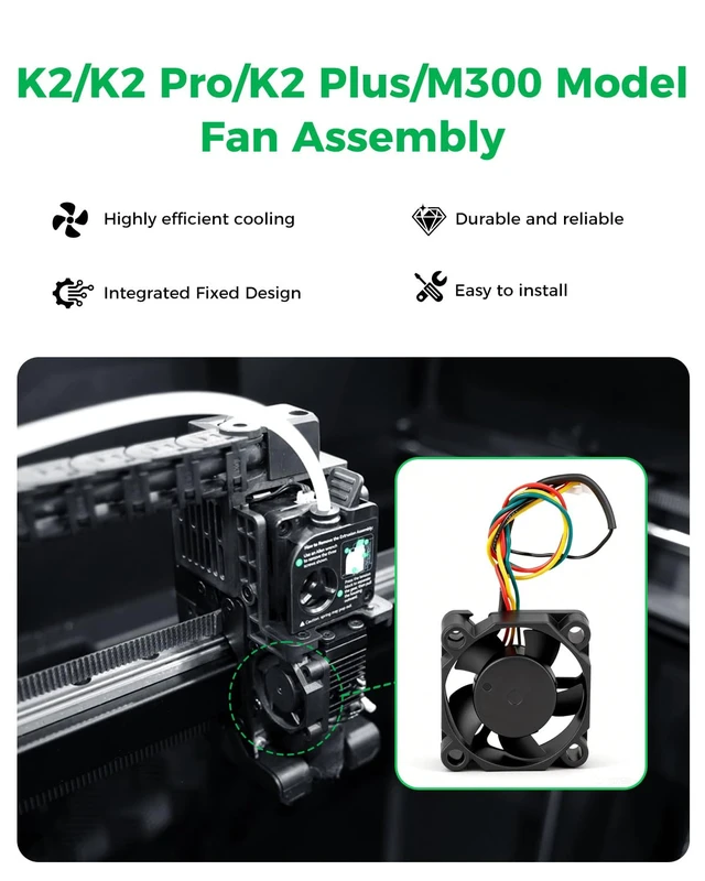 Alt view image 3 of 7 - Creality Official K2 Plus Heatbreak Fan, 24V Throat Cooling Fan with Highly Efficient Cooling, K2 Series Extruder Hotend Heat Sink Fan Accessories for Creality K2 Plus/K2 Pro/K2