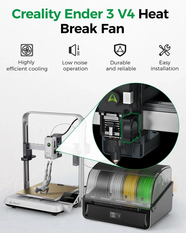 Alt view image 3 of 7 - Creality Official Ender 3 V4 Heatbreak Fan, Official Original Cooling Fan, 24V Throat Cooling Fan with Highly Efficient Cooling, Extruder Hotend Heat Sink Fan Accessories for Ender 3 V4