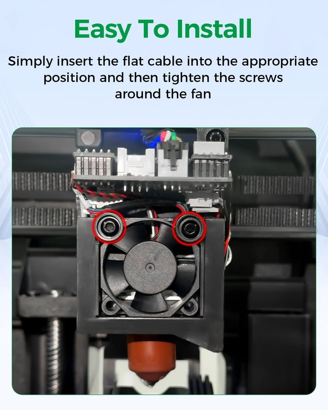 Alt view image 7 of 7 - Creality Official K2 SE Heat Break Fan, Axial Fan 3010, 24V Throat Cooling Fan, Highly Efficient Cooling, Integrated Fixed Design, Extruder Hotend Heat Sink Fan Replacement for K2 SE