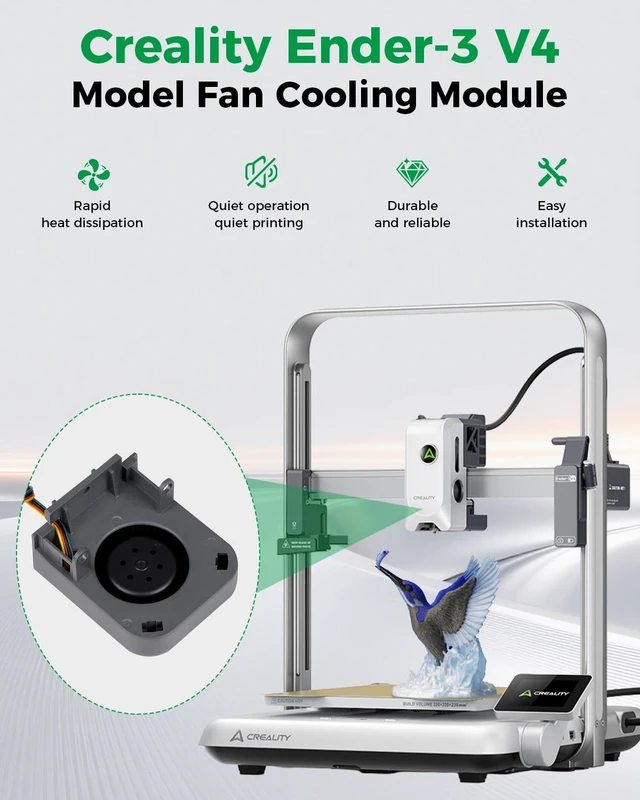 Alt view image 2 of 7 - Creality Official Ender 3 V4 Model Fan Cooling Module, Original Replacement Blower Fan Assembly, 4-Pin PWM Hotend Cooling Fan For Consistent Print Cooling, Model Fan Cooling Replacement For Ender 3 V4