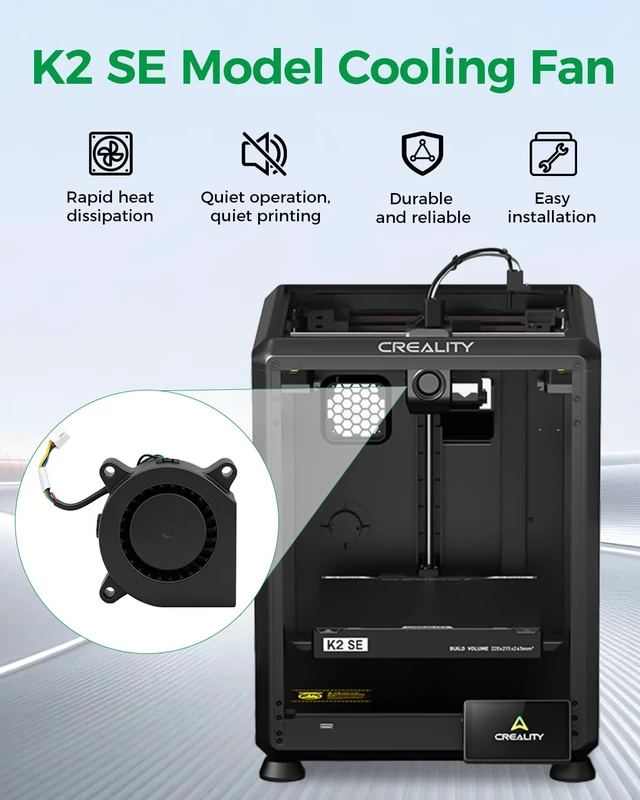 Alt view image 3 of 7 - Creality Official K2 SE Model Cooling Fan, Part Cooling Fan 4020 24V, Original K2 SE Cooling Module Assembly, Rapid Heat Dissipation, Quiet Operation, Model Cooling Fan Component for 3D Printer