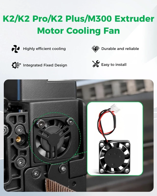 Alt view image 3 of 7 - Creality Official K2 Plus Extruder Motor Cooling Fan, Rapid Heat Dissipation, Integrated Fixed Design, Easy 3-Min Install for K2/K2 Pro/K2 Plus Printers, Ideal for Long Prints & Beginners