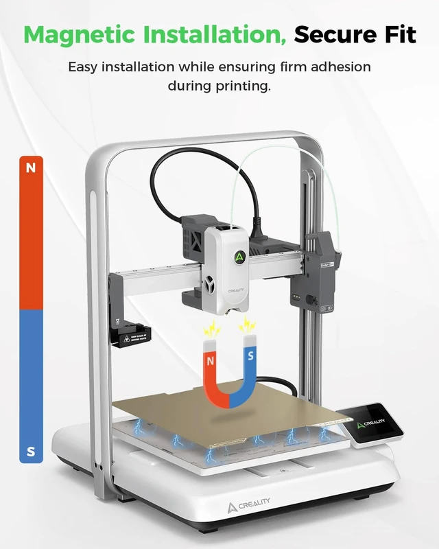 Alt view image 6 of 7 - Creality Official Ender 3 V4 Build Plate, Original PEI Textured Plate Kit Spring Steel Plate 225 * 250mm, High Adhesion, Flexible Removable 3D Printing Build Plate Accessory for Ender 3 V4 3D Printer