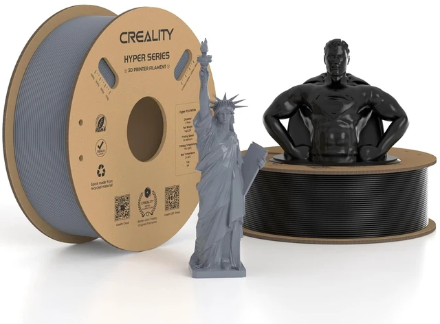 Main image of Official CREALITY Hyper PLA Filament 1.75mm Black & Grey 2KG, 30-600mm/s High Speed PLA Rapid 3D Printer Filament, 2 Pack 1kg Spool(2.2lbs), Dimensional Accuracy +/-0.02mm, Fit Most FDM 3D Printers