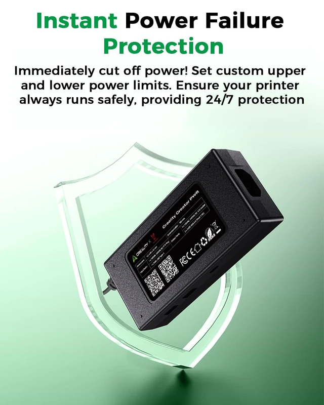 Alt view image 6 of 7 - Creality Official Creator PWR Smart Power Supply, 100-240VAC, Instant Power Protection, WiFi-Enabled, Type-C Communication, for Creality Hi/K1 Series/K2 Series/Ender-3 V3 Printers Ect.