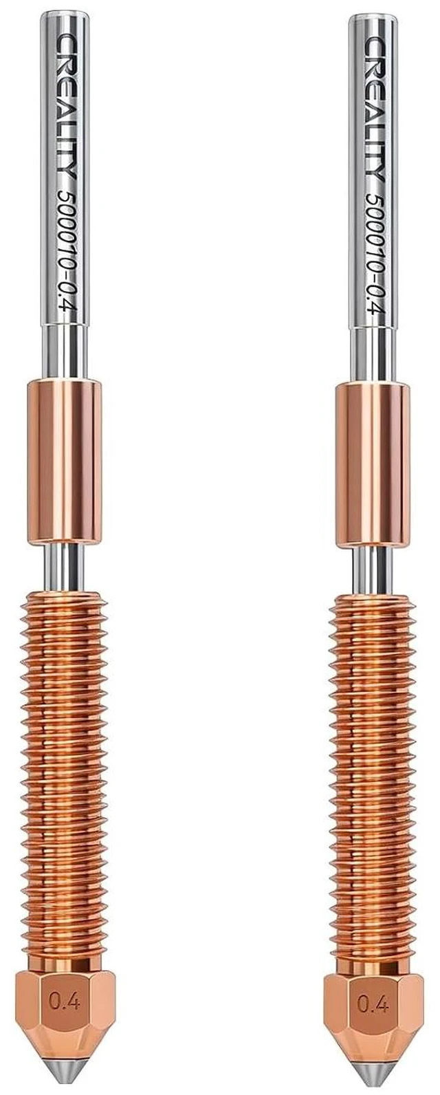 Main image of Creality Official K2 Pro Nozzle Upgraded, 0.4mm 2 PCS Larger Cavity Quick-Swap K2Pro Nozzle, Copper Alloy and Hardened Steel Hotend Nozzle Replacement Accessories for 3D Printer K2 Pro Combo