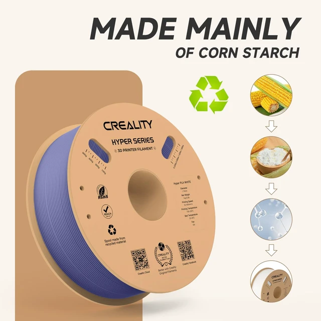 Alt view image 5 of 7 - Official Creality Hyper PLA Filament 1.75mm, High Speed PLA 30-600mm/s Rapid 3D Printer Filament, Dimensional Accuracy +/-0.02mm, Fit Most FDM 3D Printers, 1KG(2.2lbs) Spool Very Peri