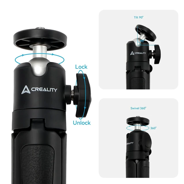 Alt view image 3 of 7 - Creality Extension Pole Tripod, Mini Selfie Stick Tripod Stand Handle Grip for CR-Scan Otter/Raptor 3D Scanner, Suitable for Handheld Scanning, Fixed Camera Position Scanning