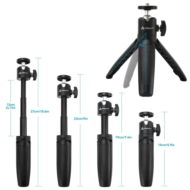 Alt view image 4 of 7 - Creality Extension Pole Tripod, Mini Selfie Stick Tripod Stand Handle Grip for CR-Scan Otter/Raptor 3D Scanner, Suitable for Handheld Scanning, Fixed Camera Position Scanning