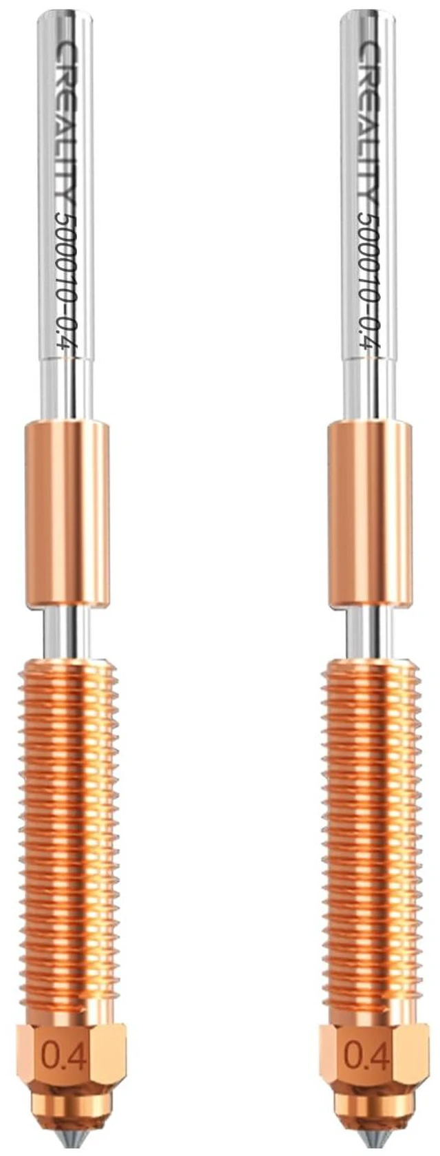 Main image of Creality Official K2 Plus Nozzle, 0.4mm 2 PCS Quick-Swap 3D Printer Nozzle Copper Alloy and Hardened Steel Nozzle for 3D Printer K2 Plus, K2, Creality Hi