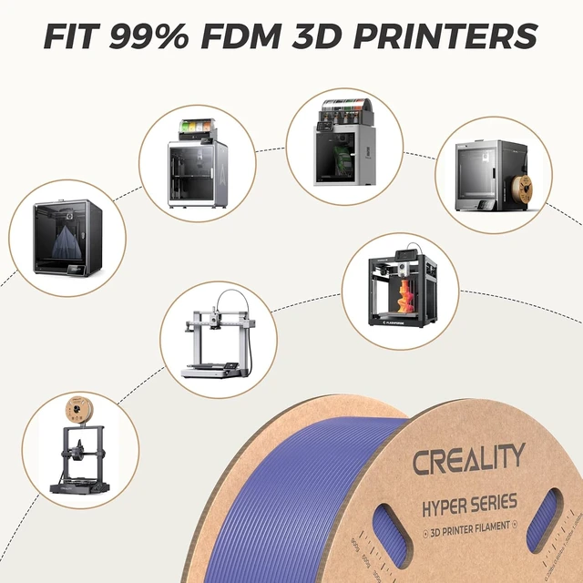 Alt view image 7 of 7 - Official Creality Hyper PLA Filament 1.75mm, High Speed PLA 30-600mm/s Rapid 3D Printer Filament, Dimensional Accuracy +/-0.02mm, Fit Most FDM 3D Printers, 1KG(2.2lbs) Spool Very Peri