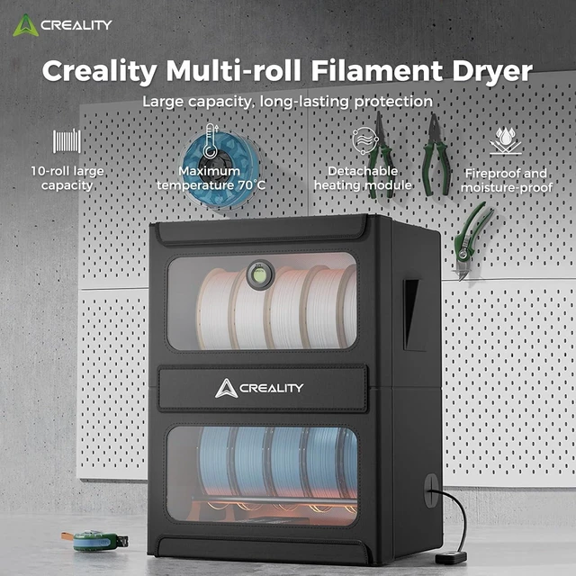 Alt view image 2 of 7 - Official CREALITY Multi-roll Filament Dryer, Filament Storage Box with Heating for 3D Filament 10kg Spool, Detachable Heating Module,Fast Heating to 70°C, Fireproof Moisture-Proof for PLA PETG ABS TPU