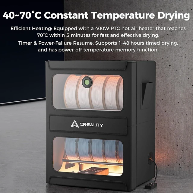 Alt view image 3 of 7 - Official CREALITY Multi-roll Filament Dryer, Filament Storage Box with Heating for 3D Filament 10kg Spool, Detachable Heating Module,Fast Heating to 70°C, Fireproof Moisture-Proof for PLA PETG ABS TPU