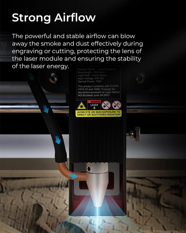 Alt view image 2 of 7 - Creality Air Assist for Laser Engraver, 22 L/min Adjustable Air Assist Pump