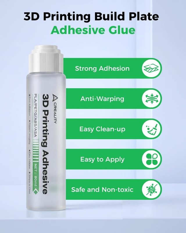 Alt view image 2 of 7 - Creality Official 3D Printer Adhesive Glue 2PCS, 80mL Printing Glue for Build Plate, Reduces Warping and Shedding, Compatible with PLA PETG ABS ASA and All FDM 3D Printers