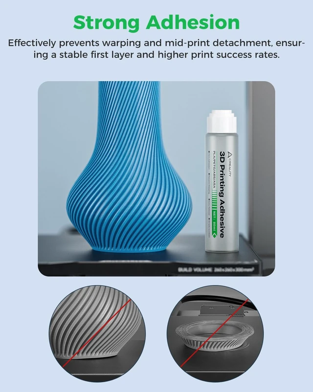 Alt view image 5 of 7 - Creality Official 3D Printer Adhesive Glue 2PCS, 80mL Printing Glue for Build Plate, Reduces Warping and Shedding, Compatible with PLA PETG ABS ASA and All FDM 3D Printers