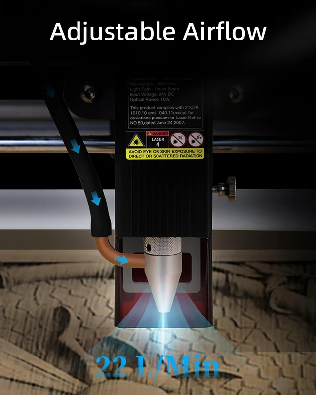Alt view image 5 of 7 - Creality Air Assist for Laser Engraver, 22 L/min Adjustable Air Assist Pump