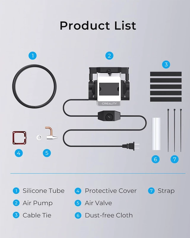 Alt view image 7 of 7 - Creality Air Assist for Laser Engraver, 22 L/min Adjustable Air Assist Pump