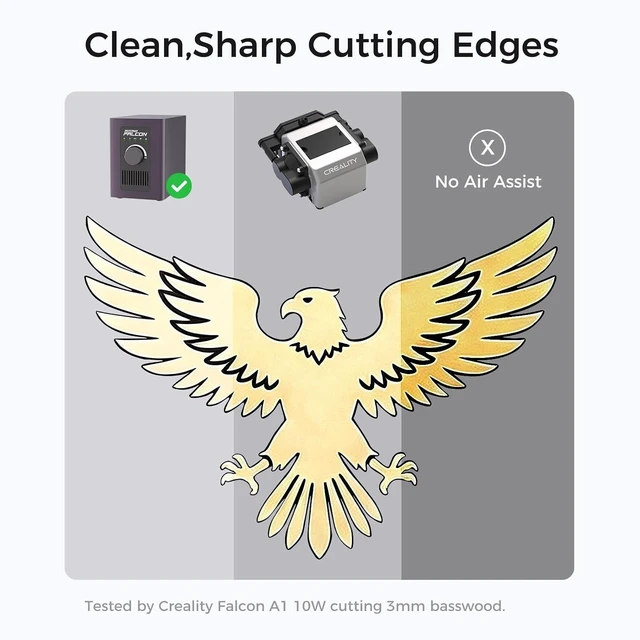 Alt view image 3 of 7 - Creality Upgraded Falcon AC2 Air-Compress Assist for Laser Engraver, 30L/min Airflow for Falcon A1/A1 Pro,Falcon2 Pro/Pro S, Manual & Automatic Control, Protects Laser Lens, Cleaner Cuts & Engraving