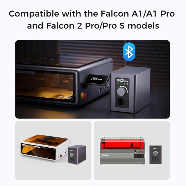 Alt view image 6 of 7 - Creality Upgraded Falcon AC2 Air-Compress Assist for Laser Engraver, 30L/min Airflow for Falcon A1/A1 Pro,Falcon2 Pro/Pro S, Manual & Automatic Control, Protects Laser Lens, Cleaner Cuts & Engraving
