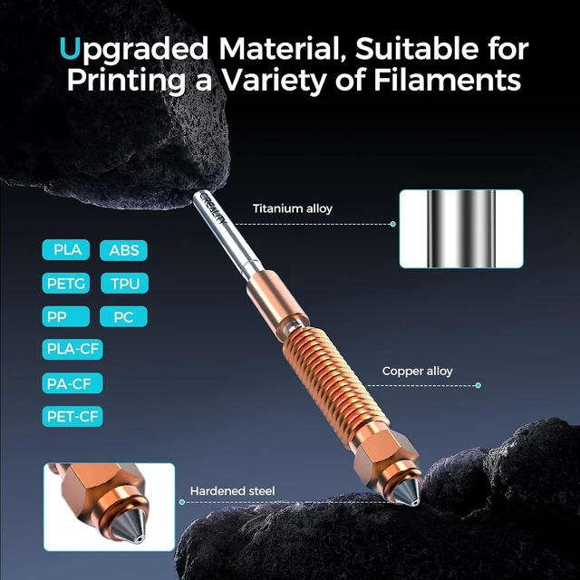 Alt view image 3 of 7 - Creality Official K2 Plus Ceramic Heating Block Hotend Kit, with Quick-swap Nozzle Kit, Supports 350°C High Temperature, All-Metal Integrated Design Extruder Hotend for 3D Printer K2 Plus Combo
