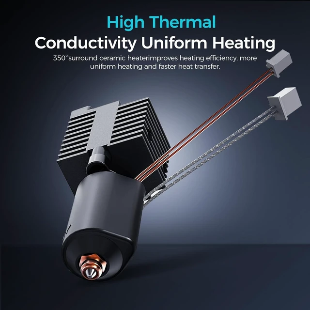 Alt view image 4 of 7 - Creality Official K2 Plus Ceramic Heating Block Hotend Kit, with Quick-swap Nozzle Kit, Supports 350°C High Temperature, All-Metal Integrated Design Extruder Hotend for 3D Printer K2 Plus Combo