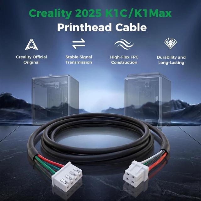 Alt view image 2 of 7 - Creality Official 2025 K1 C/K1 Max Printhead Cable, Original Toolhead Wire Hotend Adapter Cable Extruder Hotend Ribbon Cable, Nozzle Cable for Creality K1C 2025 and K1 Max 2025 3D Printers