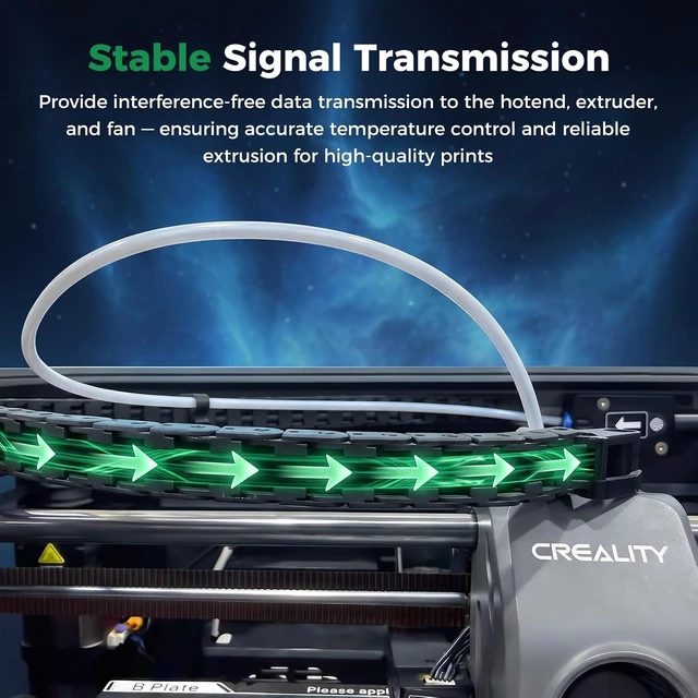Alt view image 3 of 7 - Creality Official 2025 K1 C/K1 Max Printhead Cable, Original Toolhead Wire Hotend Adapter Cable Extruder Hotend Ribbon Cable, Nozzle Cable for Creality K1C 2025 and K1 Max 2025 3D Printers